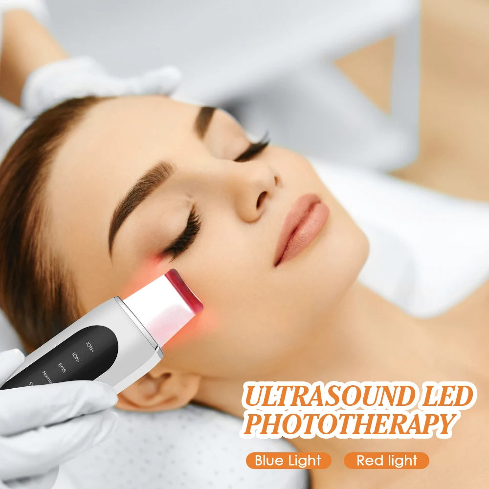 Ultrasonic Deep Cleansing Facial Spatula – Blackhead Exfoliating Shovel & EMS Lifting Device