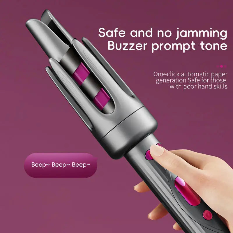 Professional Automatic Ceramic Hair Curler Wand with LED Display | Fast-Curling Long Barrel Iron
