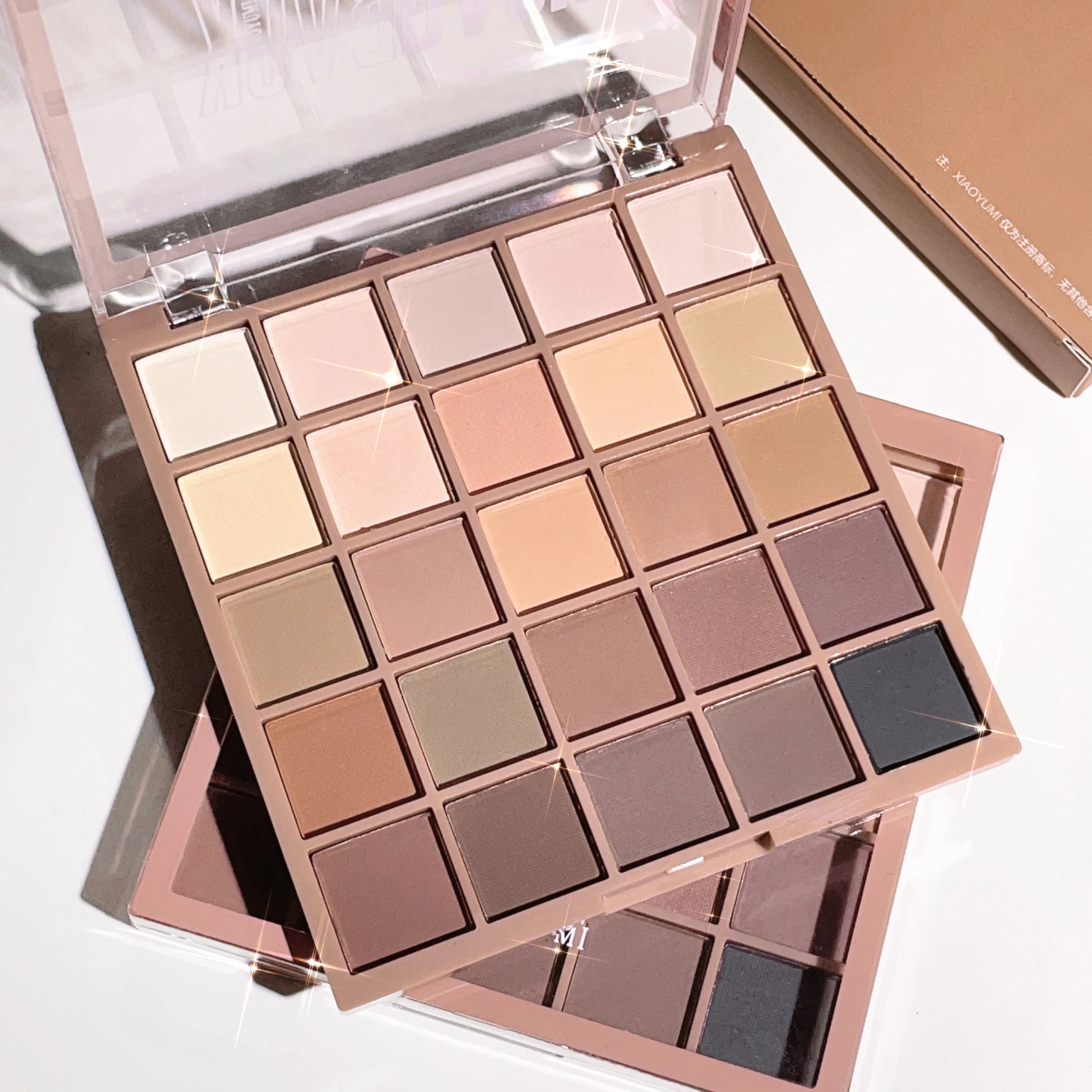 Matte brown nude eyeshadow palette in 25 colors,  waterproof and sweatproof