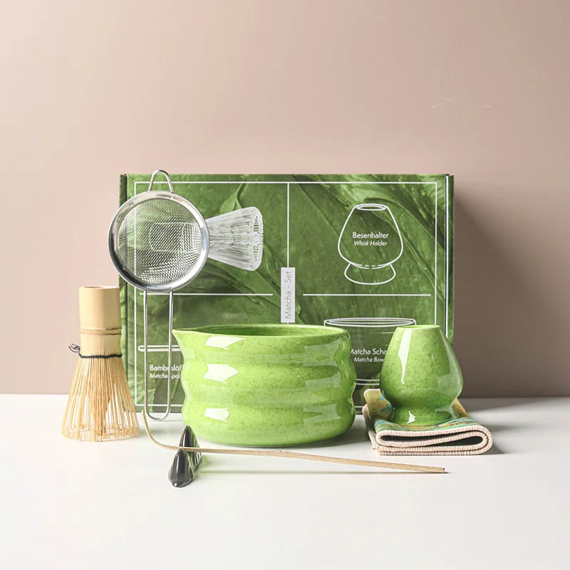 Authentic Song Dynasty Style Matcha Tea Set with Spouted Bowl, Whisk & Stand