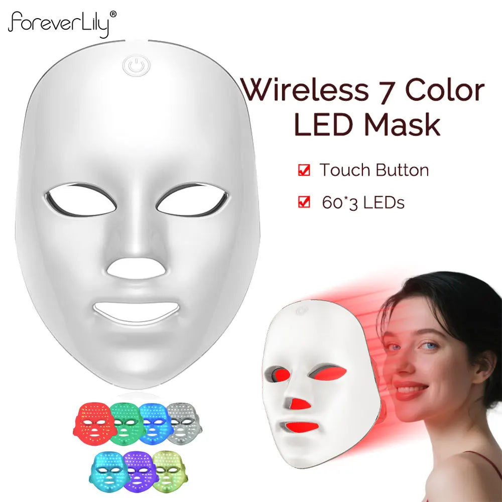 Wireless 7-Color LED Light Therapy Face Mask | Photon Skin Rejuvenation Tool