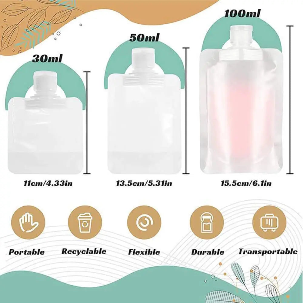 Thickened Refillable Travel Lotion Pouches – Leak-Proof Portable Cosmetic & Shampoo Squeeze Bags