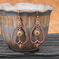 Ethnic Vintage Brown Dangle Earrings | 22 Bohemian Styles