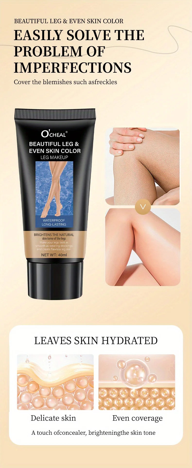 Full Coverage Waterproof Body Concealer Cream – Instant Flawless Skin, Tattoo & Blemish Cover for All Skin Types