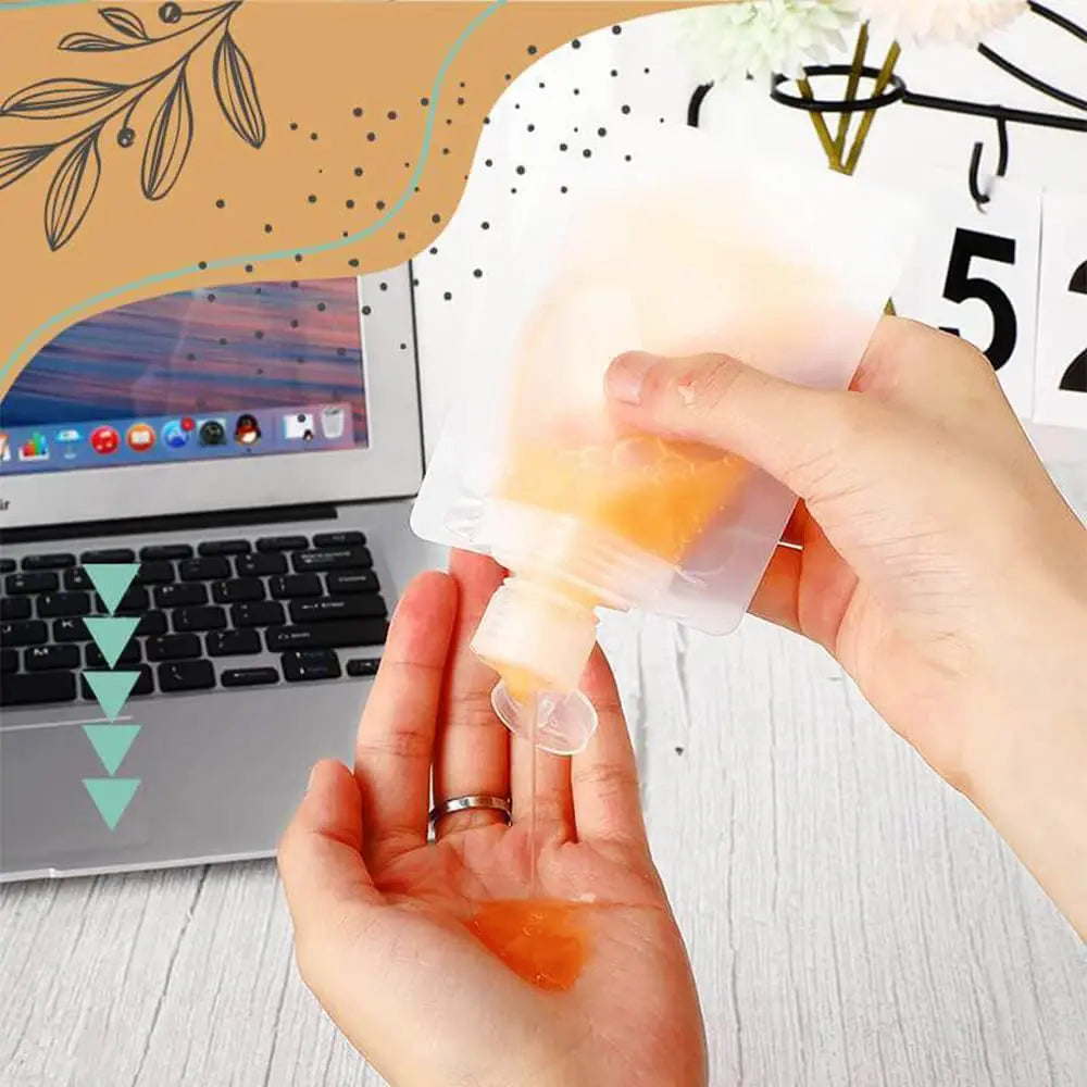 Thickened Refillable Travel Lotion Pouches – Leak-Proof Portable Cosmetic & Shampoo Squeeze Bags