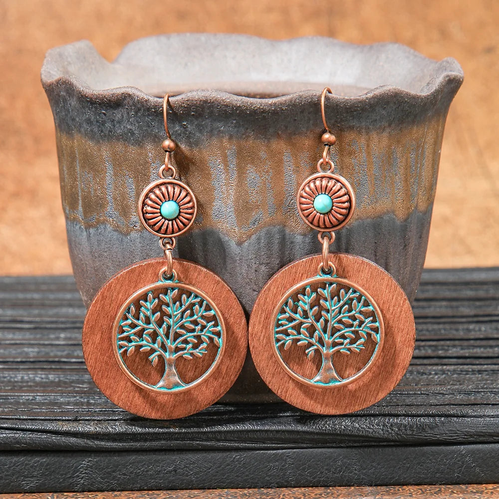 Ethnic Vintage Brown Dangle Earrings | 22 Bohemian Styles