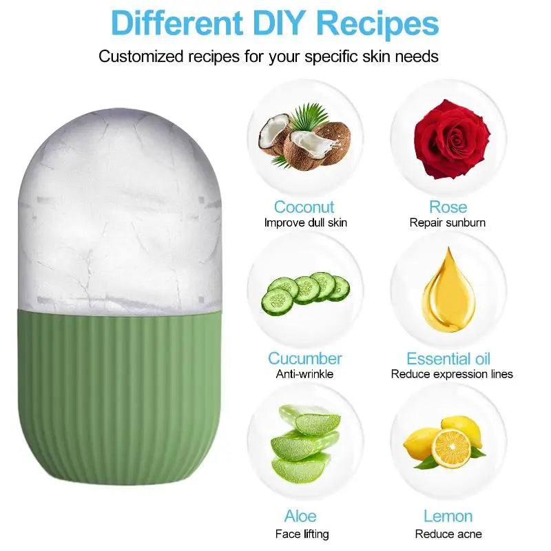 Silicone Ice Facial Roller for Reusable Skincare Treatment