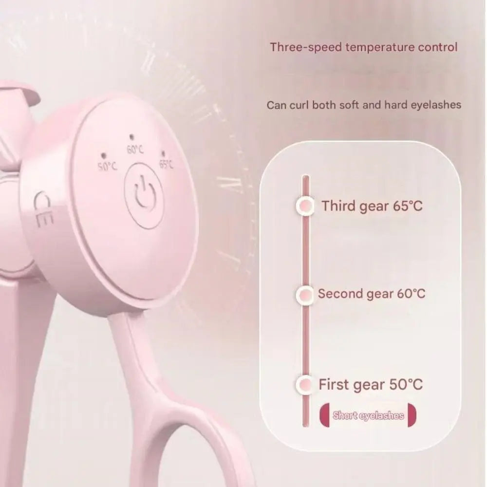 Portable Electric Heated Eyelash Curler – Safe Silicone Pad & Long-Lasting Lift