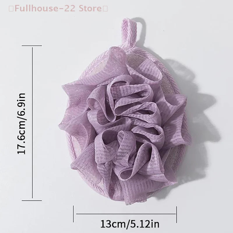 Ergonomic PE Bath Scrubber Sponge Deep Cleansing & Exfoliating Body Mesh Scrubber for Smooth Skin