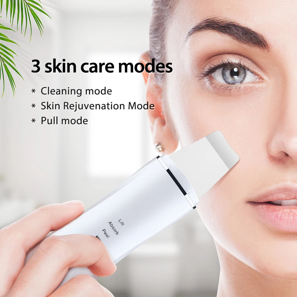 Ultrasonic Deep Cleansing Facial Spatula – Blackhead Exfoliating Shovel & EMS Lifting Device