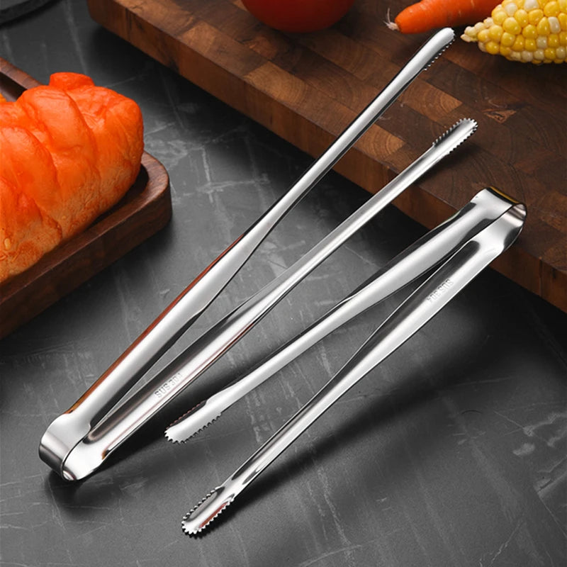 Stainless Steel Food Clip Tongs – Ergonomic Non-Slip Kitchen & Grill Utensil