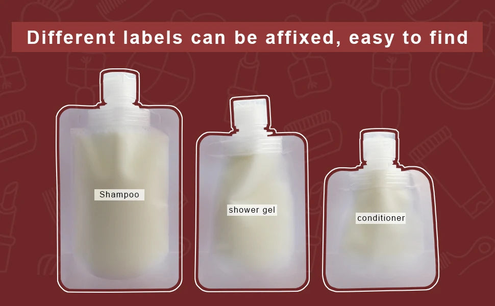 Thickened Refillable Travel Lotion Pouches – Leak-Proof Portable Cosmetic & Shampoo Squeeze Bags