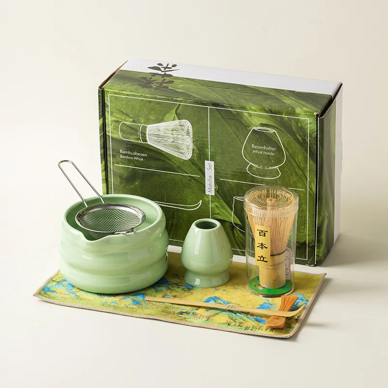 Authentic Song Dynasty Style Matcha Tea Set with Spouted Bowl, Whisk & Stand