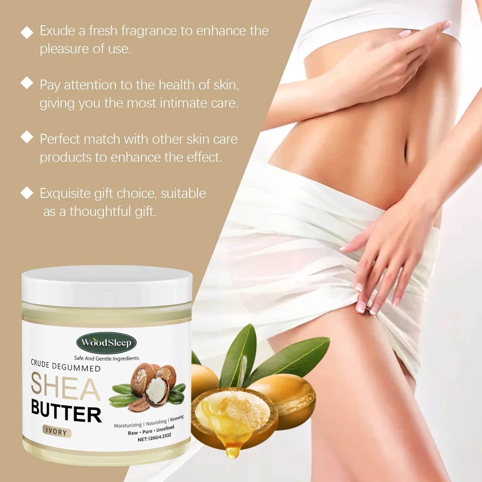 Shea Butter Multi-Purpose Nourishing Cream – Deep Hydration for Face, Hands & Body (120g)