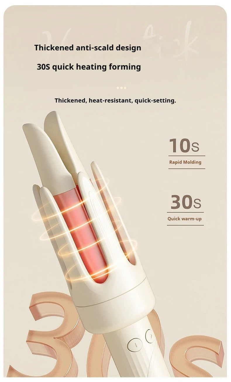 Professional Automatic Ceramic Hair Curler Wand with LED Display | Fast-Curling Long Barrel Iron