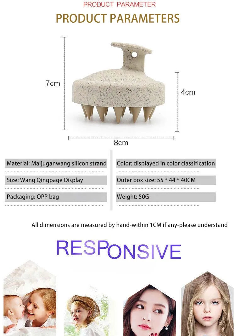 Soft Silicone Scalp & Body Massager – Deep Cleansing Shower Scrubber with Easy-Grip Handle