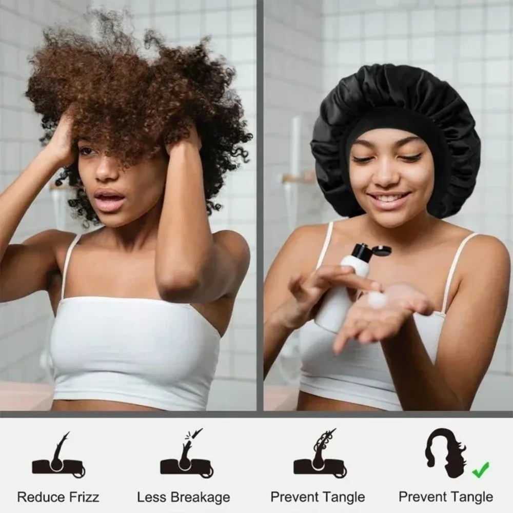 Heatless Curling Rod Night Cap & Headband Set | Soft Sleep Curlers for Heat-Free Waves