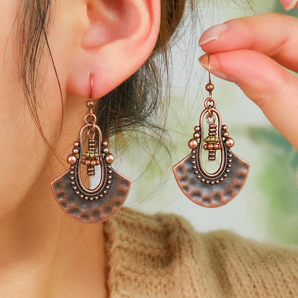 Ethnic Vintage Brown Dangle Earrings | 22 Bohemian Styles