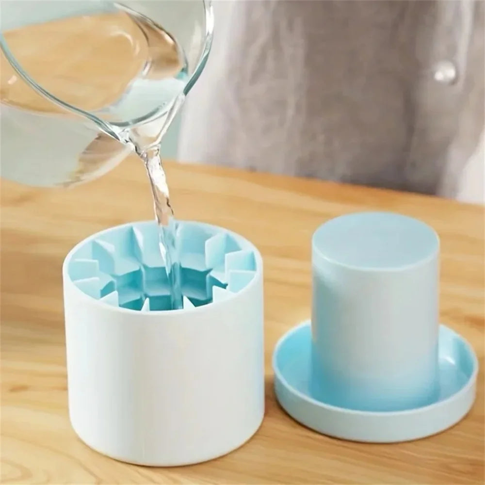 Silicone Cylinder Ice Cube Mold & Ice Bucket – Flexible Squeeze-Release Ice Maker