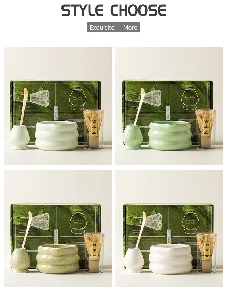 Authentic Song Dynasty Style Matcha Tea Set with Spouted Bowl, Whisk & Stand