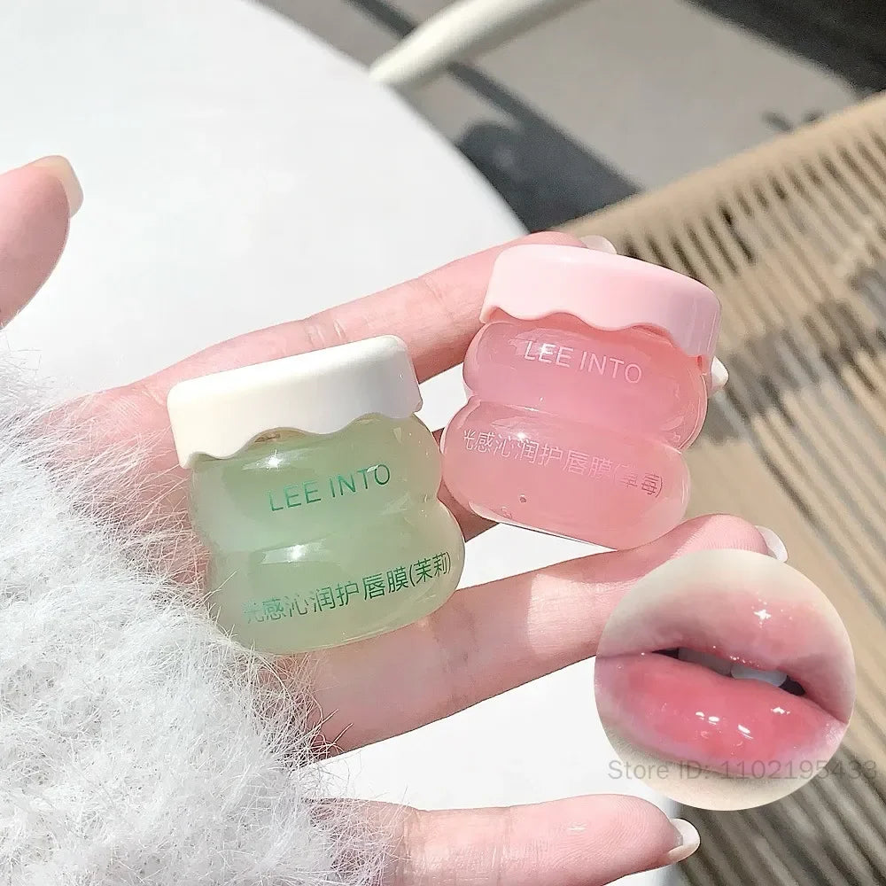2Pcs Crystal Glass Lip Gloss & Hydrating Lip Mask Set – Non-Sticky Plumping Lip Care Duo