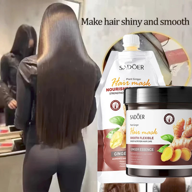 Ginger Keratin Hair Treatment Mask – Fast-Acting Restorative Cream for Soft & Shiny Hair