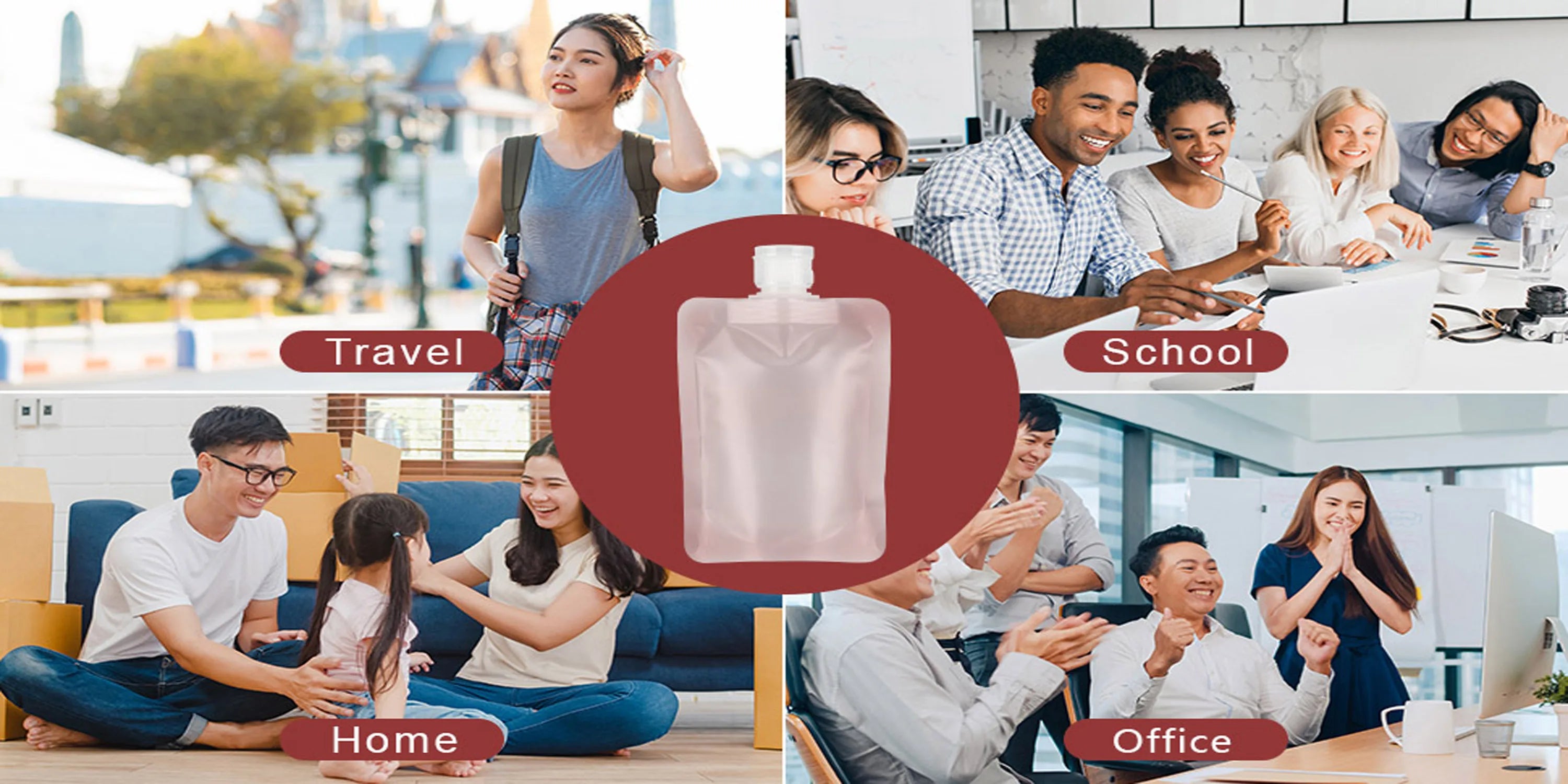Thickened Refillable Travel Lotion Pouches – Leak-Proof Portable Cosmetic & Shampoo Squeeze Bags