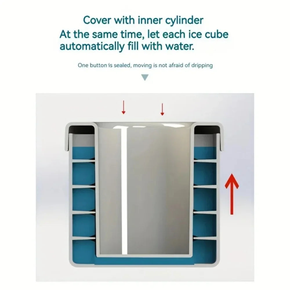 Silicone Cylinder Ice Cube Mold & Ice Bucket – Flexible Squeeze-Release Ice Maker