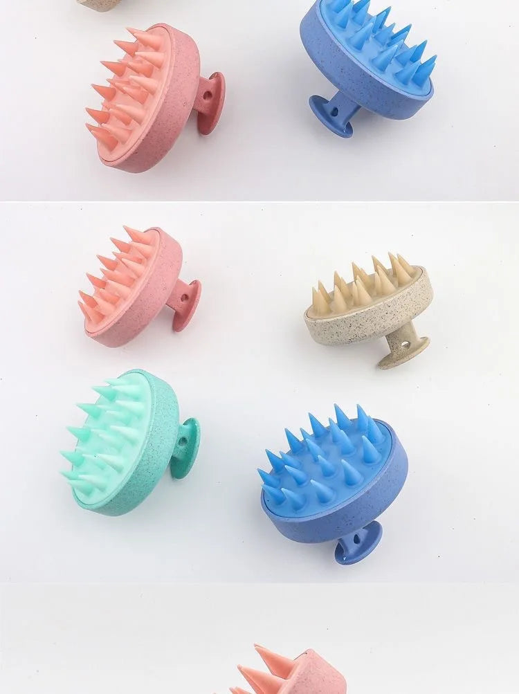 Soft Silicone Scalp & Body Massager – Deep Cleansing Shower Scrubber with Easy-Grip Handle
