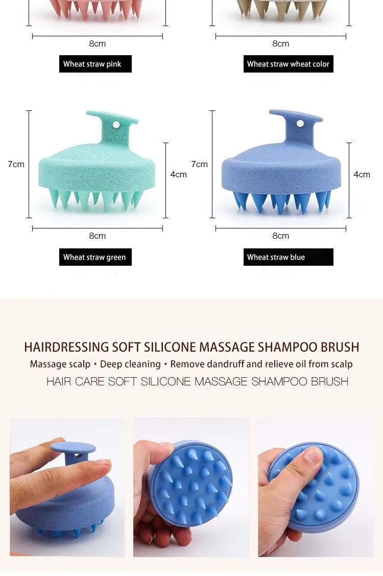 Soft Silicone Scalp & Body Massager – Deep Cleansing Shower Scrubber with Easy-Grip Handle