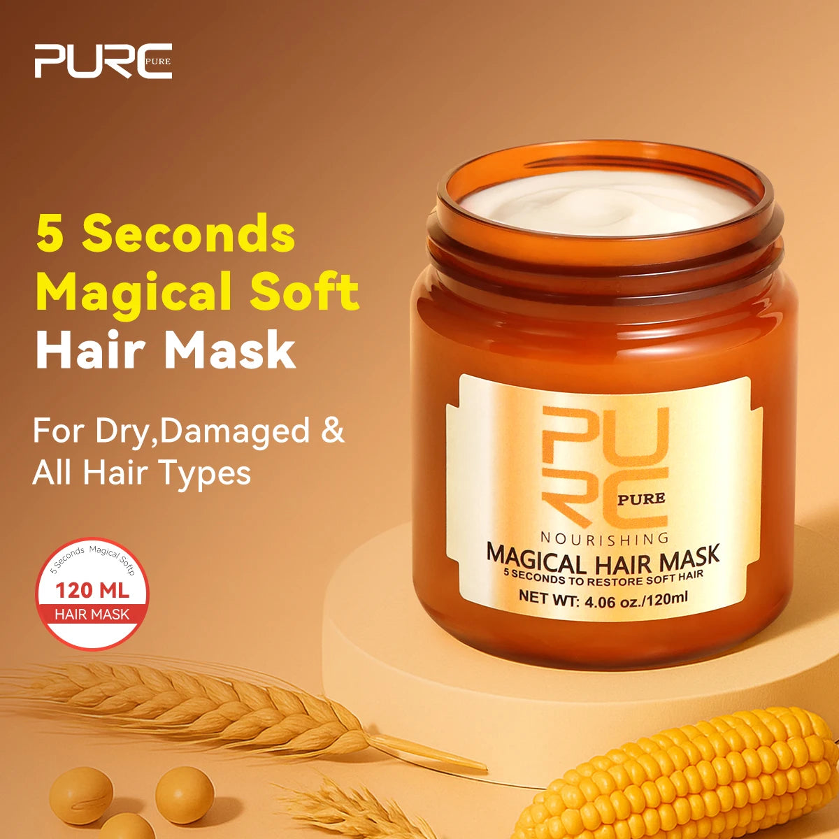 120ml Magical Keratin & Argan Oil Hair Mask – 5-Second Hydrating Treatment for Damaged Hair