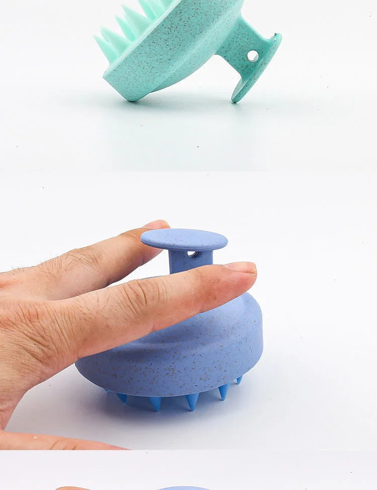 Soft Silicone Scalp & Body Massager – Deep Cleansing Shower Scrubber with Easy-Grip Handle