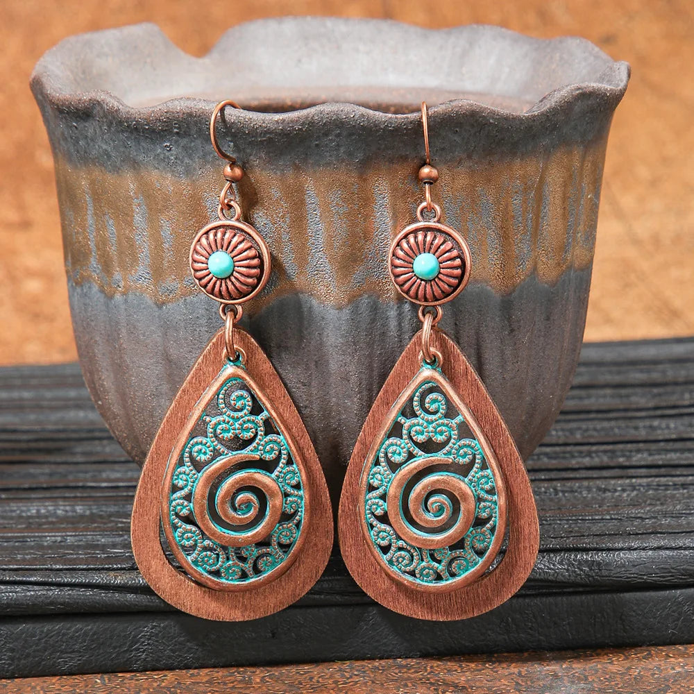 Ethnic Vintage Brown Dangle Earrings | 22 Bohemian Styles