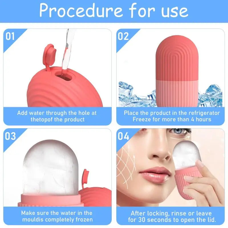 Silicone Ice Facial Roller for Reusable Skincare Treatment