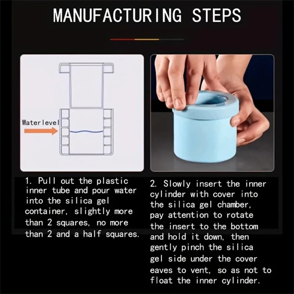 Silicone Cylinder Ice Cube Mold & Ice Bucket – Flexible Squeeze-Release Ice Maker