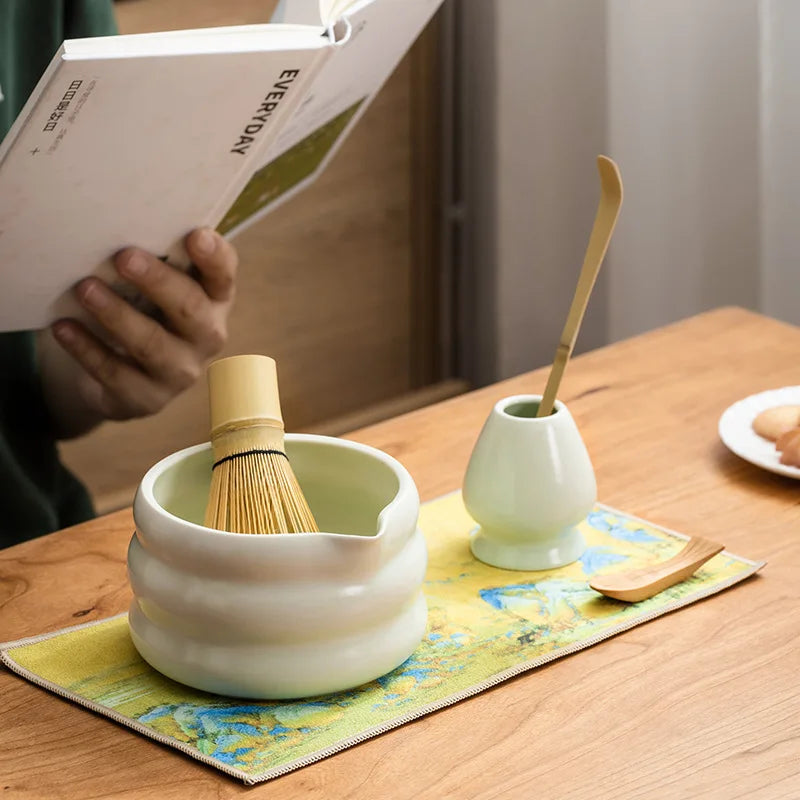 Authentic Song Dynasty Style Matcha Tea Set with Spouted Bowl, Whisk & Stand