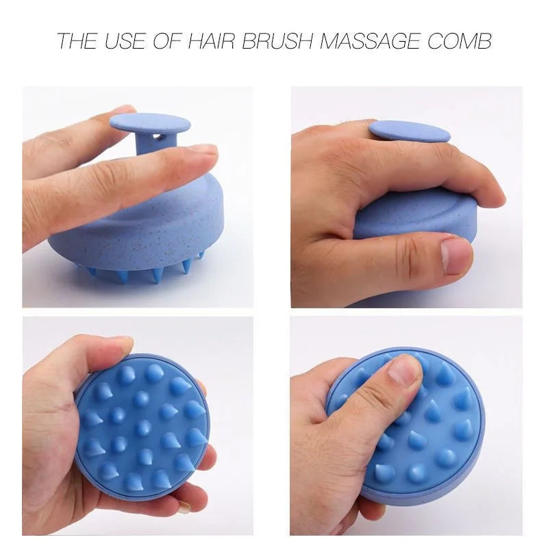 Soft Silicone Scalp & Body Massager – Deep Cleansing Shower Scrubber with Easy-Grip Handle