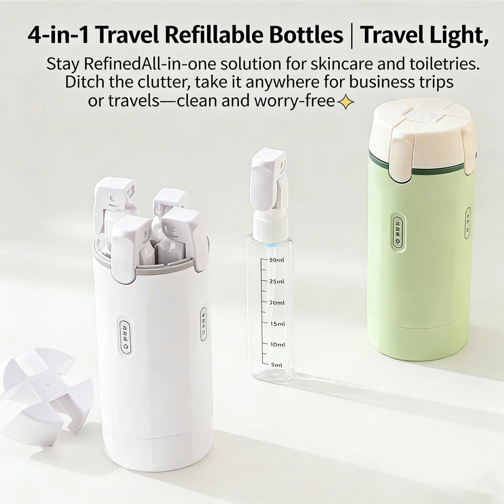 Portable Toiletries Container Set for Shampoo, Lotion & Soap (TSA Approved)