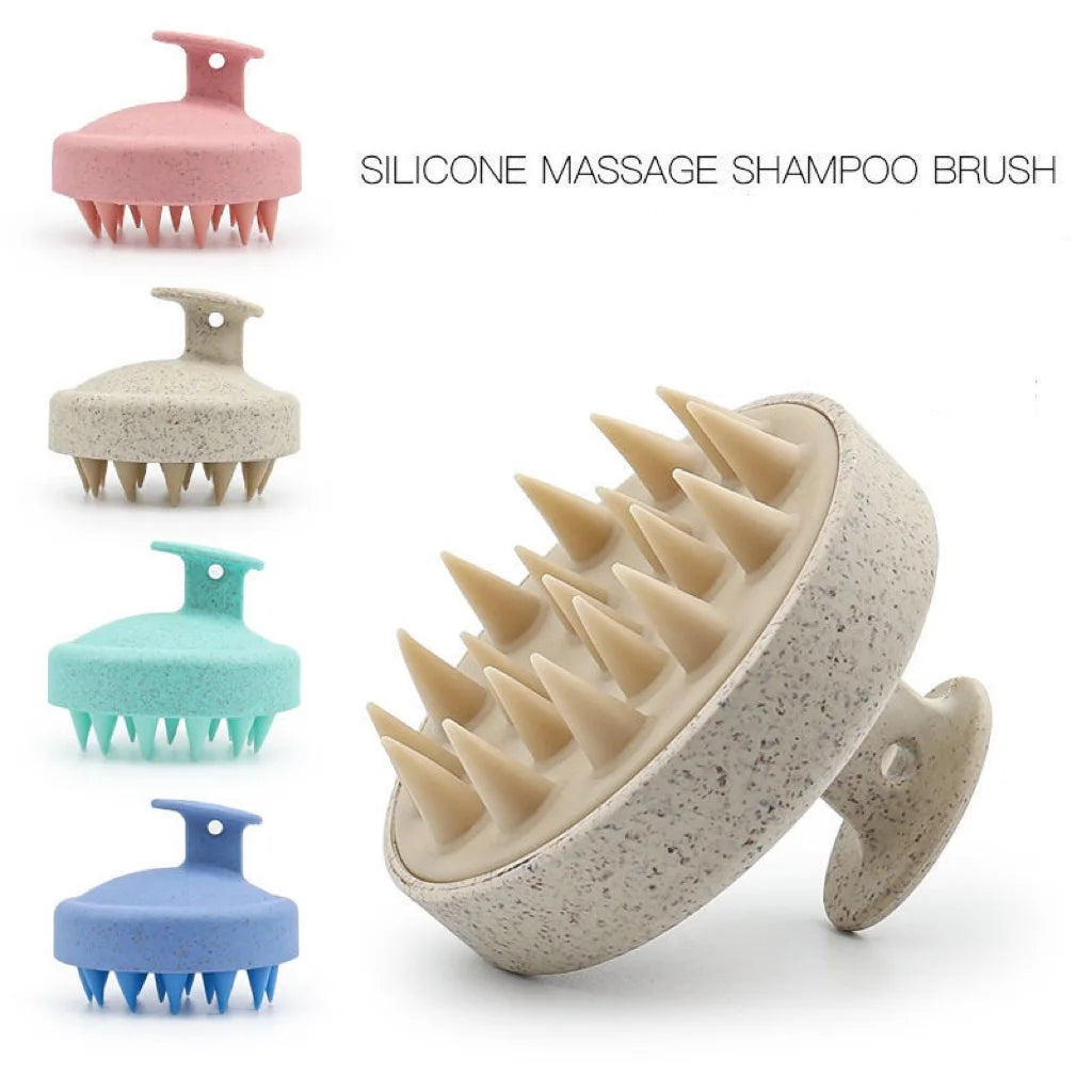 Soft Silicone Scalp & Body Massager – Deep Cleansing Shower Scrubber with Easy-Grip Handle