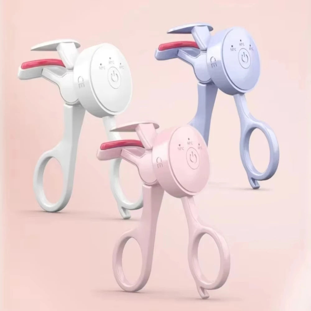 Portable Electric Heated Eyelash Curler – Safe Silicone Pad & Long-Lasting Lift