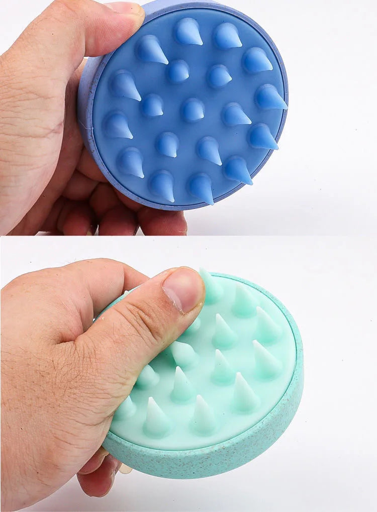 Soft Silicone Scalp & Body Massager – Deep Cleansing Shower Scrubber with Easy-Grip Handle