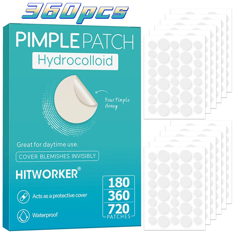 360Pcs Invisible Hydrocolloid Acne Patches – Breathable Blemish & Spot Healing Cover