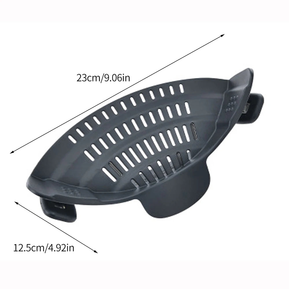 Universal Silicone Clip-On Pot Strainer | Heat-Resistant Colander for Pasta & Veggies