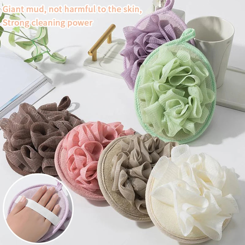 Ergonomic PE Bath Scrubber Sponge Deep Cleansing & Exfoliating Body Mesh Scrubber for Smooth Skin