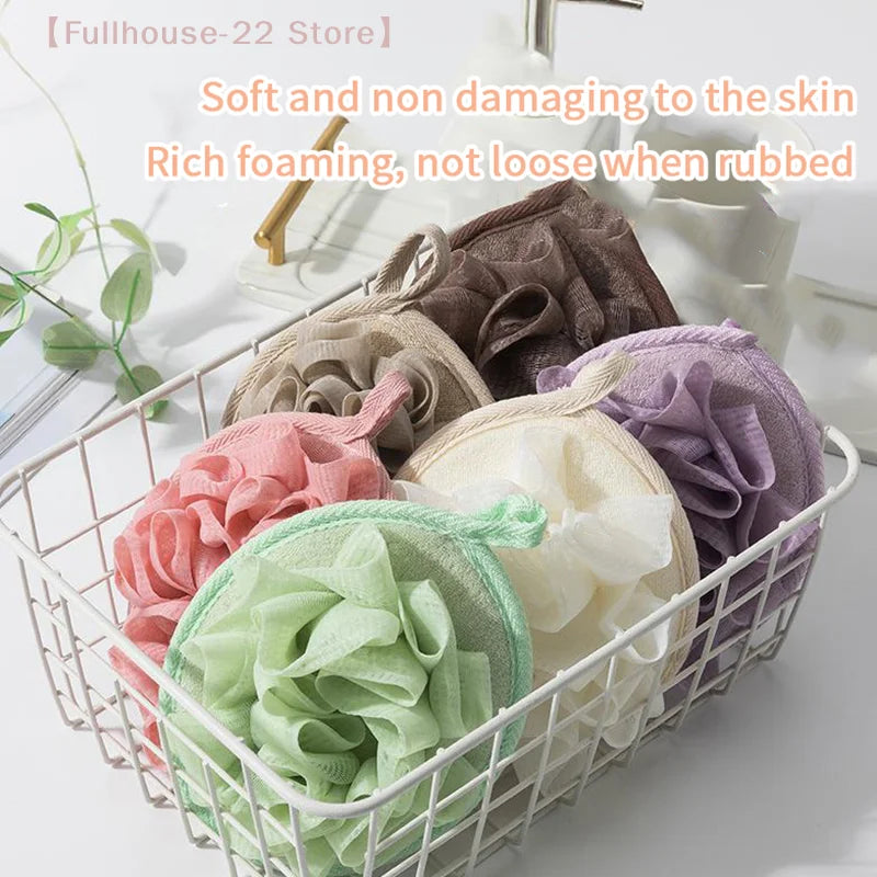 Ergonomic PE Bath Scrubber Sponge Deep Cleansing & Exfoliating Body Mesh Scrubber for Smooth Skin