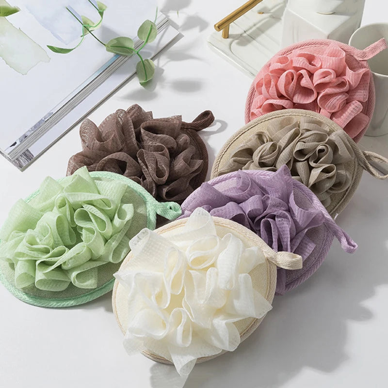 Ergonomic PE Bath Scrubber Sponge Deep Cleansing & Exfoliating Body Mesh Scrubber for Smooth Skin