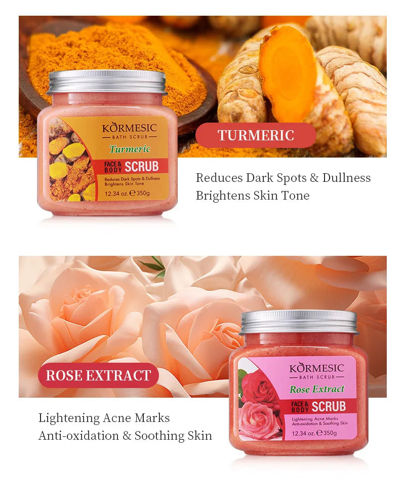Turmeric Deep Cleansing Facial & Body Scrub Cream – Moisturizing Exfoliant (Unisex)