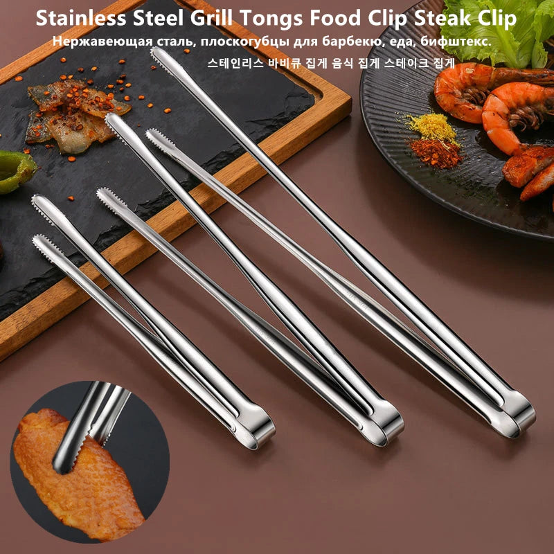 Stainless Steel Food Clip Tongs – Ergonomic Non-Slip Kitchen & Grill Utensil