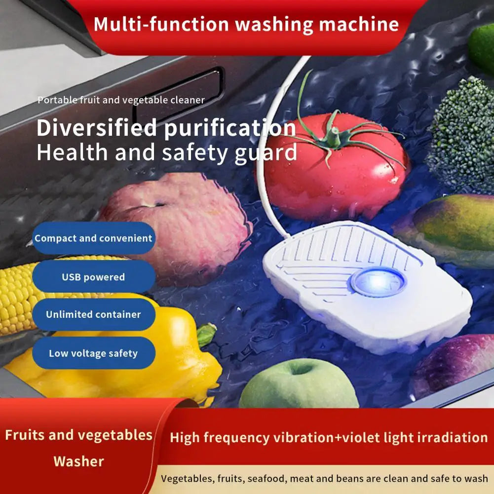 Ultrasonic Produce & Fruit Washer – IPX7 Waterproof Kitchen Cleaning Machine