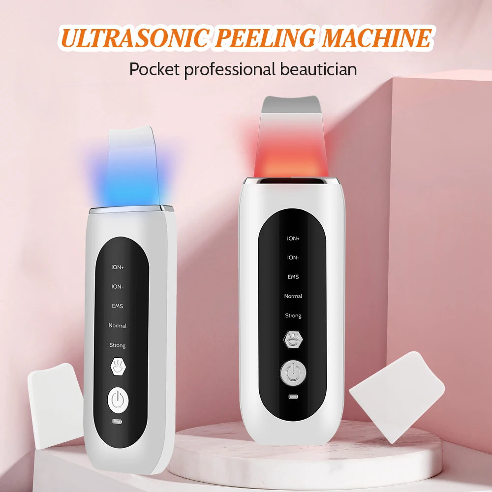 Ultrasonic Deep Cleansing Facial Spatula – Blackhead Exfoliating Shovel & EMS Lifting Device